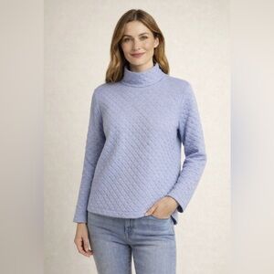 J. Crew Light Blue Quilted Sweater
